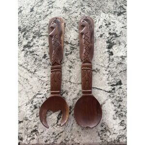 Vintage Hand Carved Wooden Nutcracker Nude Lady Woman Tall Mid Century